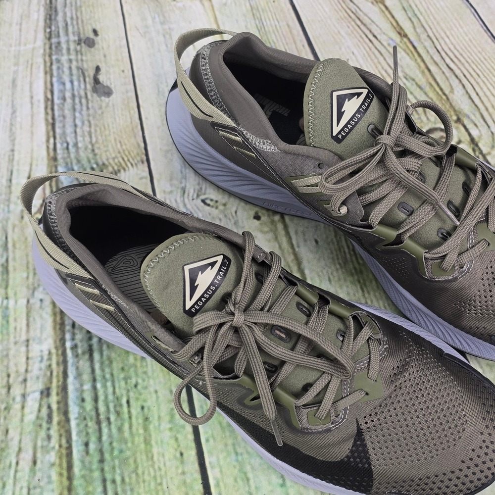 Nike Pegasus Trail 2 Running Shoes Mens 11 Olive Green CK4305-201 React Sneakers - Picture 7 of 9